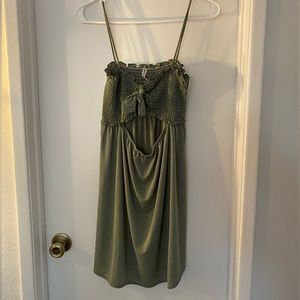 OLIVE GREEN MINI DRESS